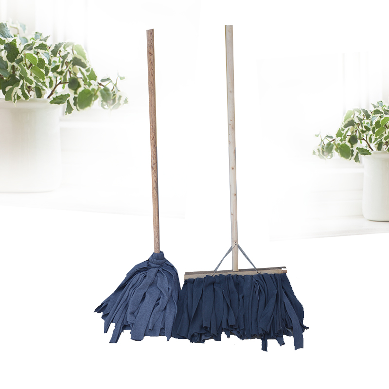 手工木杆宽头布条拖把